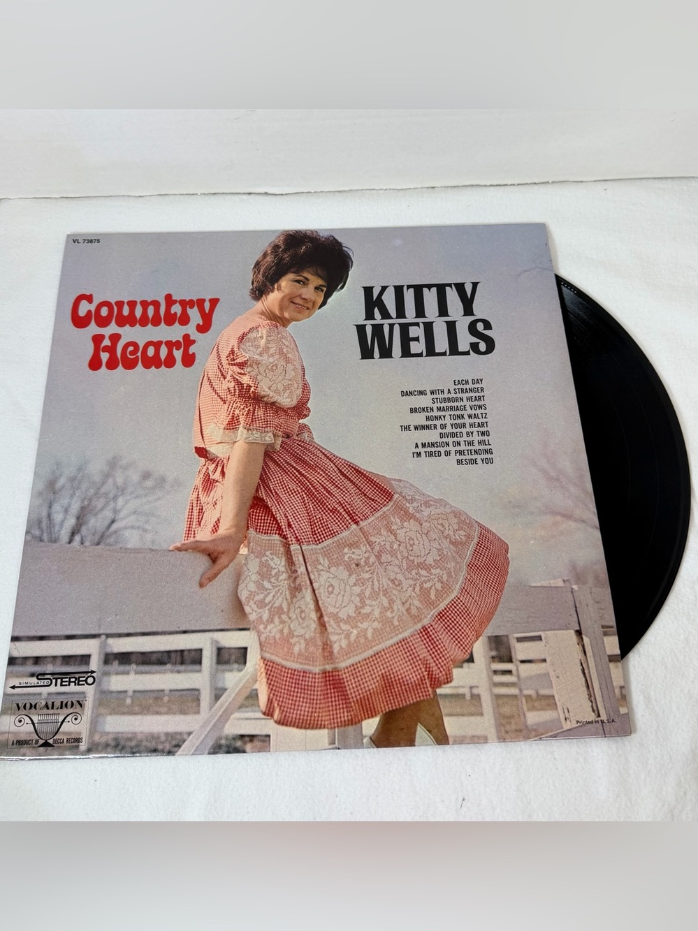 Kitty Wells Country Heart VL 73875 Vinyl Album LP Decca Vintage